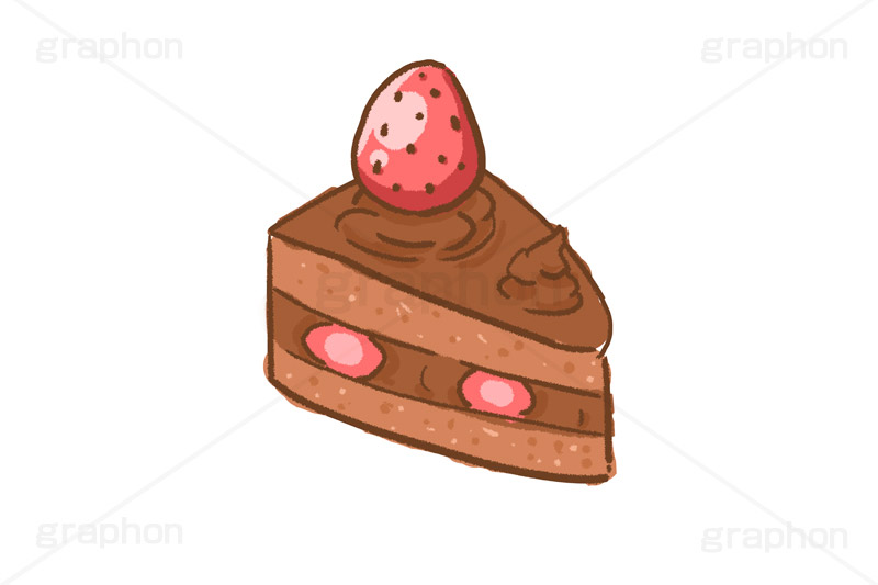 チョコショートケーキのイラスト グラフォン無料素材
