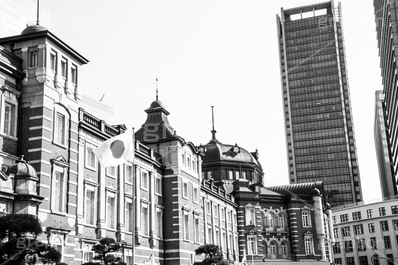 東京駅,モノクロ,白黒,しろくろ,モノクローム,単色画,単彩画,単色,旅行,旅,travel