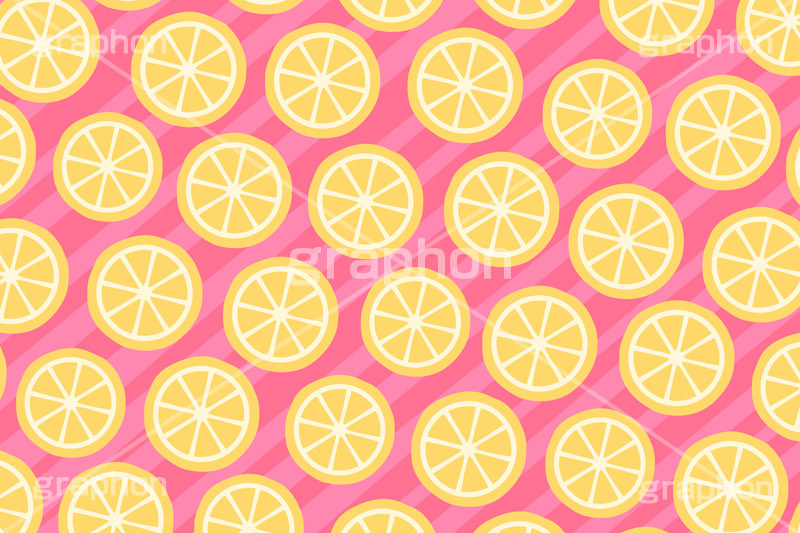 レモン柄 フルーツシリーズ グラフォン無料素材