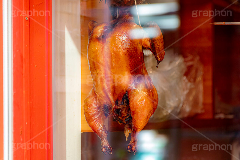 鳥の丸焼き,チキン,肉,丸焼き,中華,照り,吊る,chicken,フルサイズ撮影