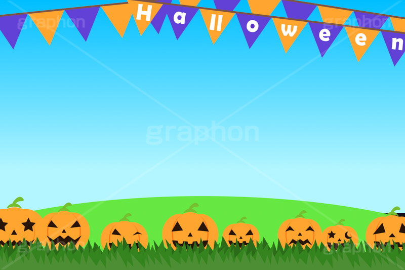 ハロウィンパーティー,ハロウィン,パーティ,かぼちゃ,カボチャ,南瓜,フラッグ,ジャックオランタン,ジャックオーランタン,ランタン,文化,風習,行事,イラスト,背景,フレーム,枠,かわいい,カワイイ,可愛い,halloween,pumpkin,party,illustration,frame