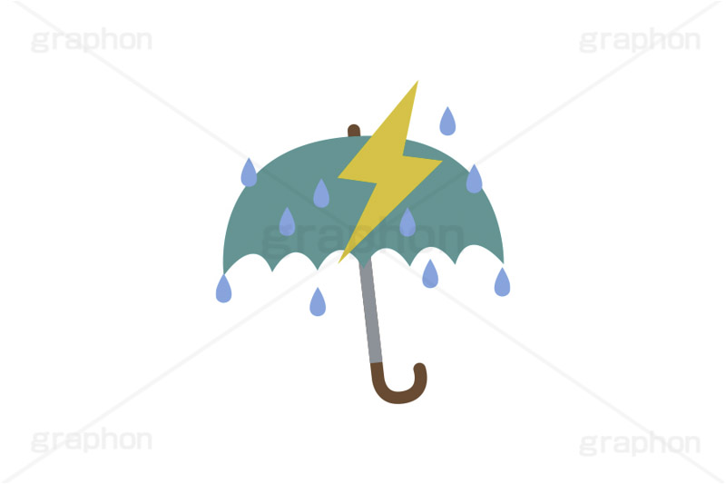 雷雨,雷,稲妻,ゲリラ豪雨,傘,雨傘,雨,天気,お天気,天候,空,天気予報,マーク,挿絵,挿し絵,mark,weather,umbrella