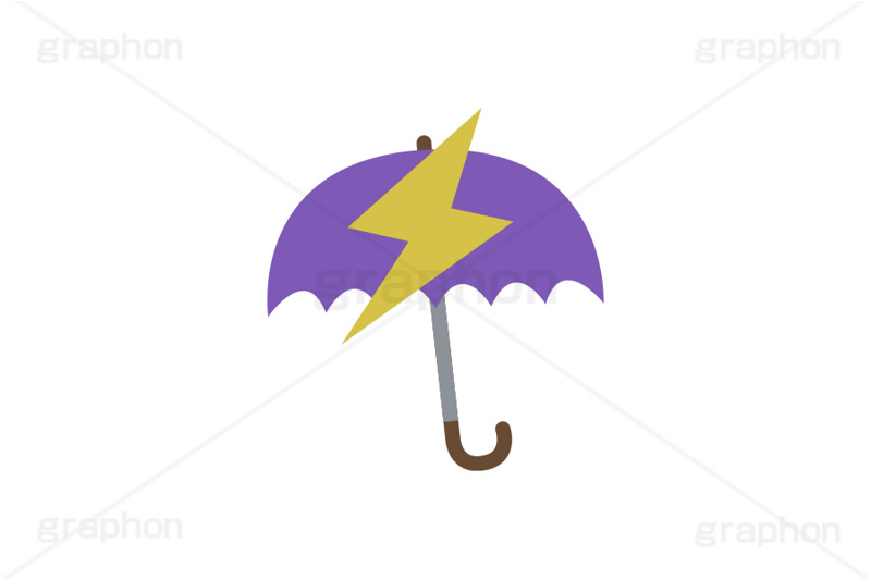 雷,稲妻,ゲリラ豪雨,傘,雨傘,雨,天気,お天気,天候,空,天気予報,マーク,挿絵,挿し絵,mark,weather,umbrella