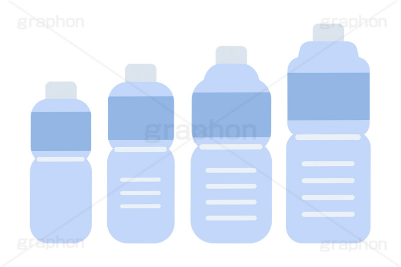 様々なサイズのペットボトル,2ℓのペットボトル,2ℓ,2リットル,1.5ℓのペットボトル,1.5ℓ,1.5リットル,1ℓのペットボトル,1ℓ,1リットル,500mℓのペットボトル,500ミリリットル,500mℓ,容量,ペットボトル,ボトル,ドリンク,飲み物,飲料,リサイクル,プラスチック,エコ,挿絵,挿し絵,drink,bottle,illustration