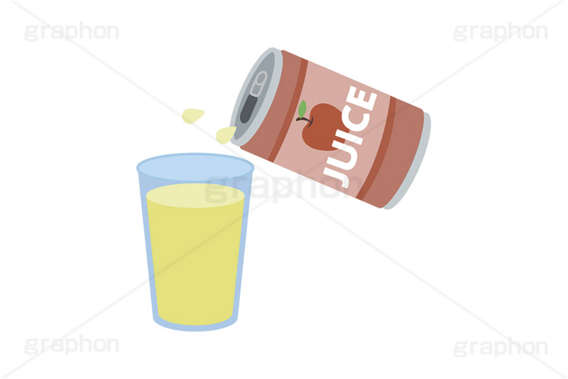 りんごの缶ジュースを注ぐ,注ぐ,コップ,グラス,缶ジュース,缶,ジュース,りんごジュース,リンゴジュース,アップル,ドリンク,飲み物,飲料,挿絵,挿し絵,drink,illustration,juice