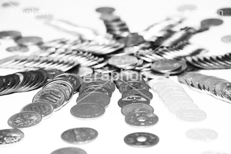 コイン,モノクロ,白黒,しろくろ,モノクローム,単色画,単彩画,単色,お金