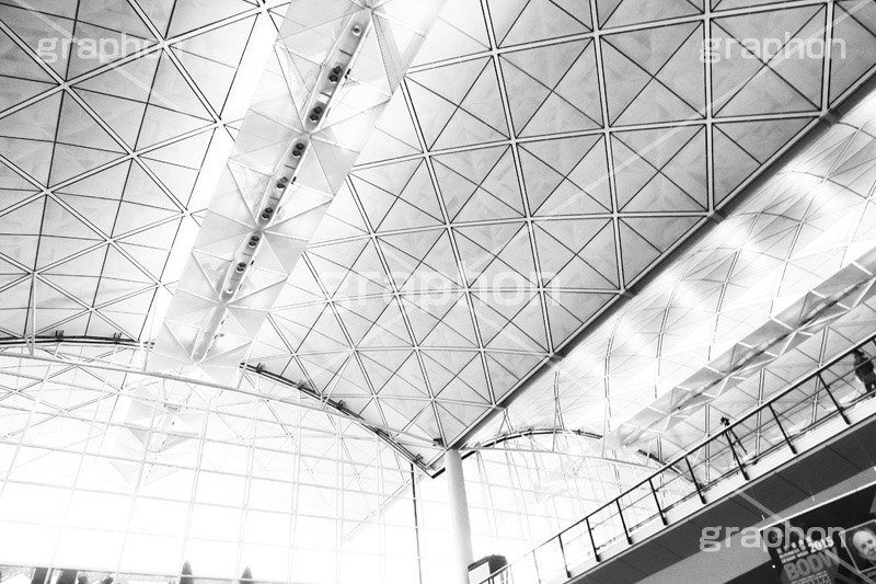 香港国際空港(モノクロ),モノクロ,白黒,しろくろ,モノクローム,単色画,単彩画,単色,旅行,旅,travel