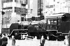 新宿SL広場(モノクロ),モノクロ,白黒,しろくろ,モノクローム,単色画,単彩画,単色