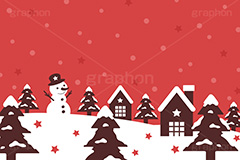 スノータウン,雪国,雪だるま,スノーマン,クリスマスタウン,クリスマス,背景,冬,雪,ツリー,家,星,フレーム,イラスト,illustration,frame,CHRISTMAS,snow,tree,star