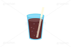 グラスに入ったコーラ,コーラ,ドリンク,ジュース,炭酸,炭酸飲料,飲み物,飲料,コップ,グラス,注ぐ,ストロー,挿し絵,drink,illustration,juice,cola