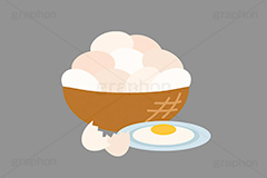かごいっぱいの卵,割られた卵,卵,玉子,たまご,タマゴ,生卵,生たまご,エッグ,食材,割る,殻,かご,カゴ,籠,いっぱい,皿,挿絵,挿し絵,cooking,egg
