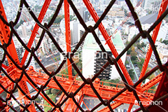網越しの眺め,鉄骨,網,あみ,鉄網,金網,眺め,高所,吹さらし,東京タワー,とうきょうタワー,Tokyo Tower,港区