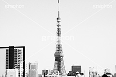 東京タワー,モノクロ,白黒,しろくろ,モノクローム,単色画,単彩画,単色