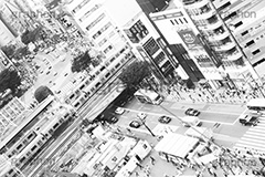 渋谷駅前(モノクロ),モノクロ,白黒,しろくろ,モノクローム,単色画,単彩画,単色