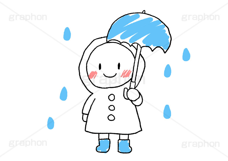 雨の日,落書き,らくがき,ラクガキ,下手,ラフ,棒人間,季節,梅雨,雨,あめ,6月,湿気,傘,かさ,レインコート,カッパ,水滴,ドロップ,雨粒