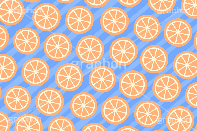 オレンジ柄-フルーツシリーズ | グラフォン無料素材