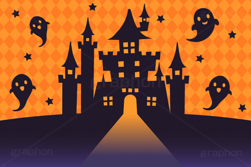 ゴーストナイト,ハロウィンナイト,城,お城,キャッスル,夜空,星空,おばけ,オバケ,お化け,ゴースト,幽霊,ハロウィン,文化,風習,行事,イラスト,背景,フレーム,枠,かわいい,カワイイ,可愛い,halloween,illustration,frame,castle,ghost