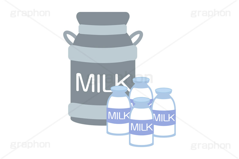 牛乳瓶に詰められたミルク,牛乳瓶,ミルク缶,ミルク,牛乳,乳製品,出荷,牧場,ドリンク,飲み物,飲料,挿絵,挿し絵,milk,japan,drink