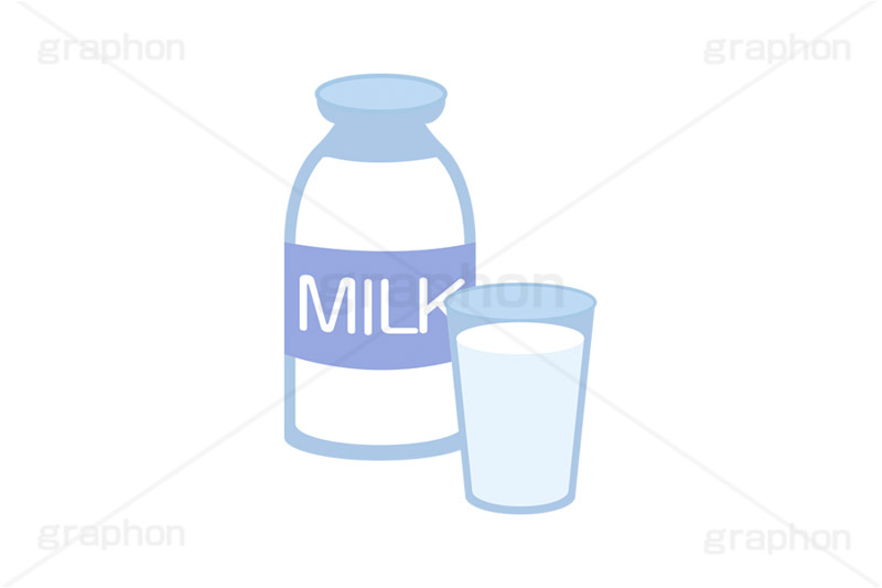 牛乳,牛乳瓶に詰められたミルク,牛乳瓶,ミルク,乳製品,ドリンク,コップ,グラス,飲み物,飲料,風呂上がり,風呂上り,銭湯,朝食,挿絵,挿し絵,milk,japan,drink
