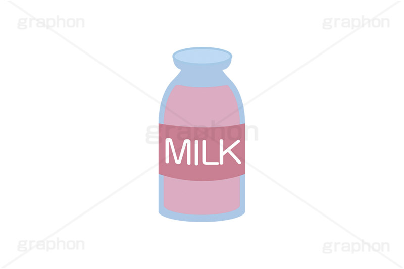 いちご牛乳,いちごミルク,いちご味,牛乳瓶に詰められたミルク,牛乳瓶,ミルク,牛乳,乳製品,ストロベリー,ドリンク,飲み物,飲料,風呂上がり,風呂上り,銭湯,挿絵,挿し絵,milk,japan,drink