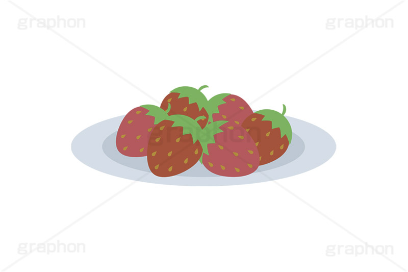 苺,いちご,イチゴ,ストロベリー,フルーツ,果実,果物,デザート,皿,挿絵,挿し絵,fruit,strawberry