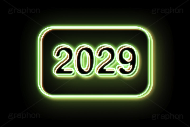 2029ネオン,ネオン,ネオン管,光,ライト,電飾,照明,発光,年号,西暦,年,文字,テキスト,neon,text,2029