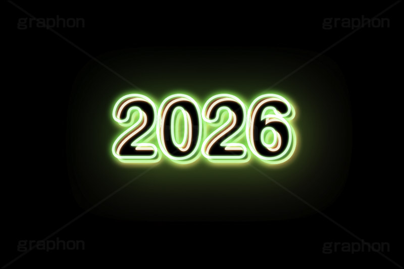 2026ネオン,ネオン,ネオン管,光,ライト,電飾,照明,発光,年号,西暦,年,文字,テキスト,neon,text,2026
