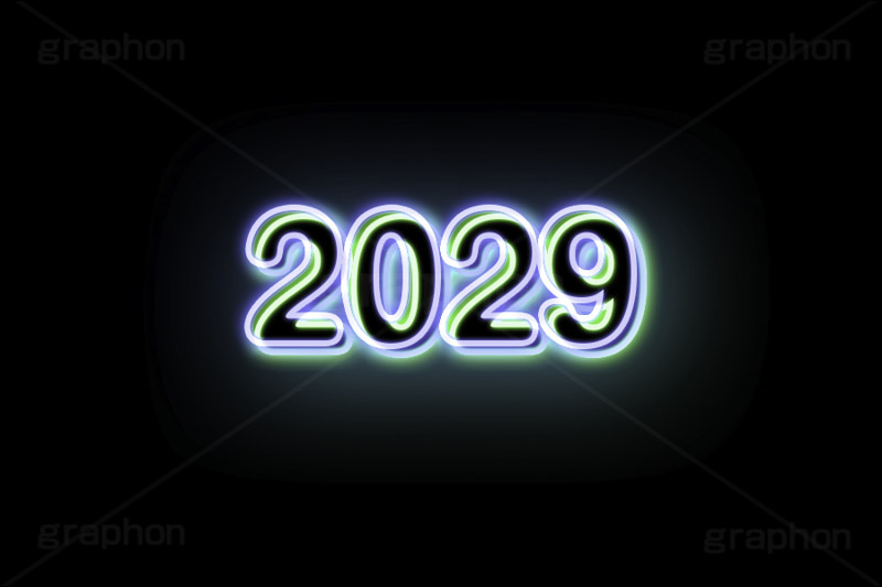 2029ネオン,ネオン,ネオン管,光,ライト,電飾,照明,発光,年号,西暦,年,文字,テキスト,neon,text,2029
