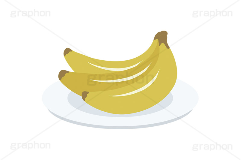 バナナ,フルーツ,果実,果物,デザート,一房,皿,挿絵,挿し絵,fruit,autumn,banana