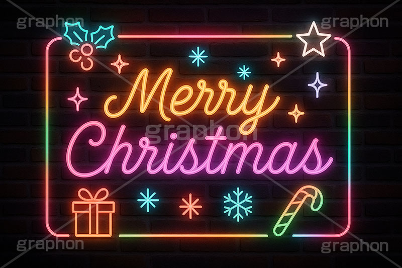 クリスマスネオン,MARYCHRISTMAS,メリークリスマス,プレゼント,メッセージ,ネオン,ネオン管,光,ライト,電飾,照明,発光,クリスマス,イベント,冬,挿絵,挿し絵,アイコン,マーク,mark,neon,christmas,winter,event,message,present