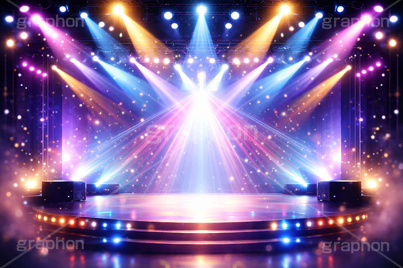 ライブステージ,ステージ,推し,推し活,舞台,ライブ,ライヴ,コンサート,アイドル,シアター,ホール,背景,照明,音楽,主役,ミュージック,ライト,スポットライト,イラスト,illustration,light,frame,hall,theater,live,stage,music