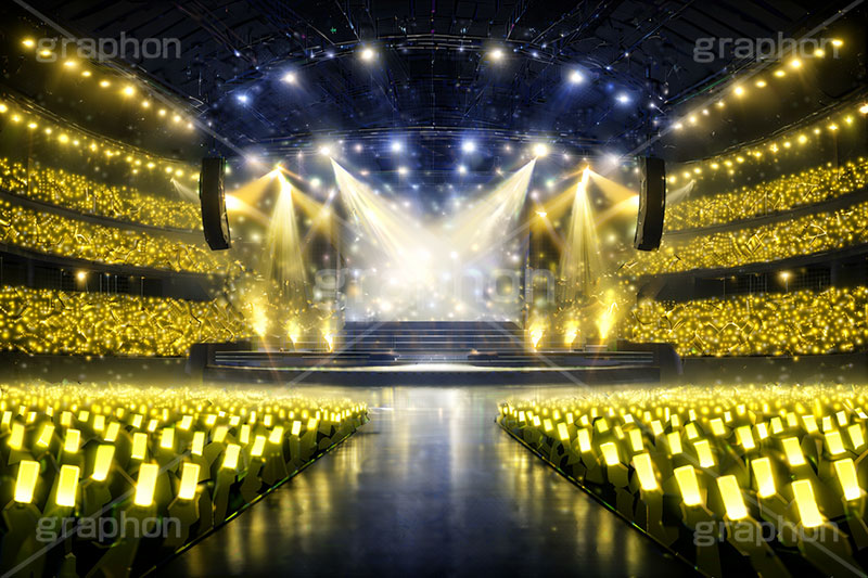 ライブステージ,ステージ,推し,推し活,舞台,ライブ,ライヴ,コンサート,アイドル,シアター,ホール,サイリウム,ペンライト,メンバーカラー,背景,照明,音楽,主役,ミュージック,ライト,スポットライト,イラスト,illustration,light,frame,hall,theater,live,stage,music