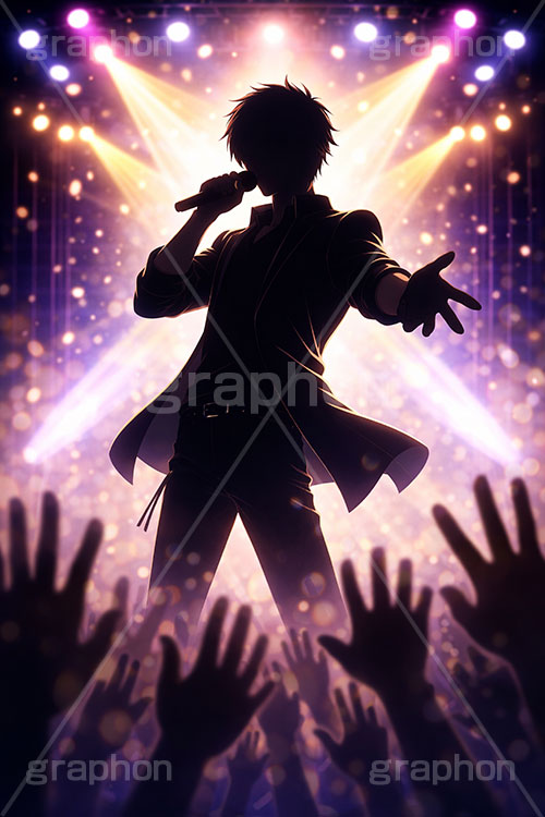 アイドル,イケメン,ライブステージ,ステージ,推し,推し活,舞台,ライブ,ライヴ,コンサート,シアター,ホール,背景,照明,音楽,主役,ミュージック,ライト,スポットライト,イラスト,illustration,light,frame,hall,theater,live,stage,music
