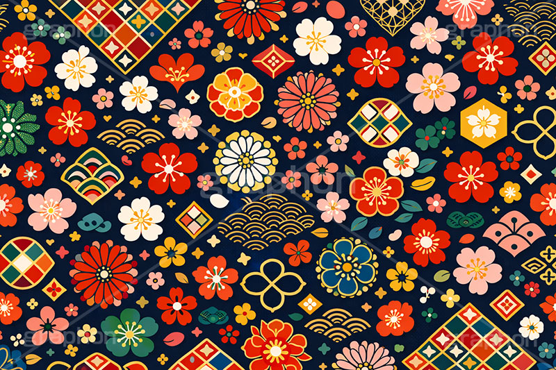 和柄背景,年賀,年賀状,お正月,正月,和柄,花柄,和,和風,ハイカラ,はいから,おめでたい,ひな祭り,雛祭り,ひなまつり,event,japan