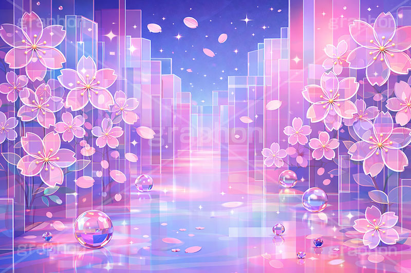 アクリル・ブロッサム,アクリル,桜,さくら,サクラ,花見,ブロッサム,春,花,花びら,花弁,背景,イラスト,blossom,spring,flower,acrylic,AI生成素材