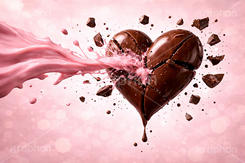 失恋,ハートブレイク,砕ける,壊れる,破壊,甘い衝撃,衝撃,ミルクチョコレート,ストロベリーチョコ,ハート,バレンタイン,バレンタインデー,チョコレート,溶ける,溶け,菓子,お菓子,告白,愛,恋,恋愛,ラブ,らぶ,女子力,ガーリー,甘い,スイーツ,chocolate,valentine,sweet,heart,AI生成素材