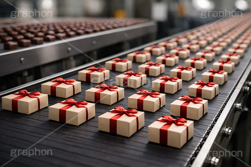 義理チョコ,友チョコ,義理,配る,量産,生産,工場,ライン,ベルトコンベア,たくさん,プレゼント,バレンタイン,バレンタインデー,チョコレート,菓子,お菓子,告白,愛,恋,恋愛,ラブ,らぶ,女子力,ガーリー,甘い,スイーツ,chocolate,valentine,sweet,present,AI生成素材