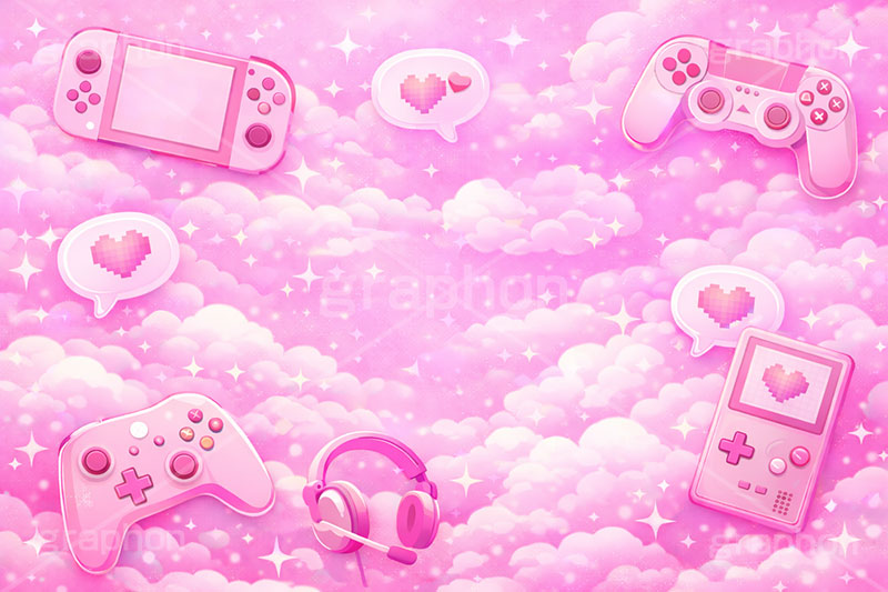 ゲーム実況,ゲーム,ゲーム配信,コントローラー,ゲーム機,携帯ゲーム,携帯ゲーム機,ヘッドセット,ヘッドフォン,ドットハート,吹き出し,フキダシ,ハート,好き,ライブ配信,ライバー,VTuber,配信,ライブ,配信素材,放送,映像,動画,実況,ポップ,ライブ,雲,キラキラ,LIVE,POP,illustration,LIVE,LOVE,game,AI生成素材