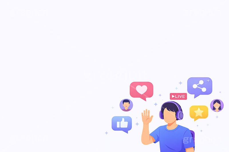 ライブ配信,いいね,共有,シェア,お気に入り,グッド,配信,ライバー,インフルエンサー,VTuber,配信,ライブ,ゲーム実況,コメント欄,コメント,チャット,ヘッドホン,ヘッドフォン,放送,映像,動画,実況,配信素材,人物,男性,イラスト,illustration,SNS,PC,live,streamer,good,share,AI生成素材