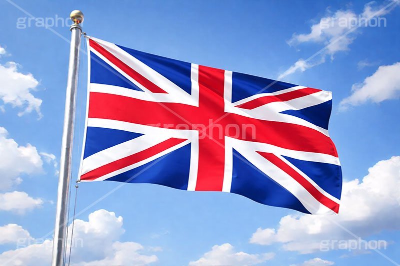 イギリスの国旗,イギリス,国旗,旗,国際,国,象徴,なびく,シンボル,マーク,青空,宣言,政治,首相,首脳,大統領,経済,選挙,president,flag,country,AI生成素材