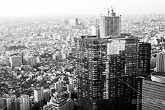 東京(モノクロ),モノクロ,白黒,しろくろ,モノクローム,単色画,単彩画,単色
