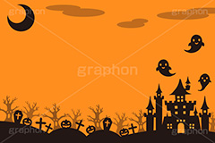 ハロウィンタウン,ハロウィン,はろうぃん,ハロウィーン,ゴースト,おばけ,幽霊,イベント,秋,行事,イラスト,ポップ,背景,棺,十字架,月,三日月,城,パンプキン,ジャックオーランタン,ランタン,かぼちゃ,カボチャ,南瓜,フレーム,frame,Halloween,pumpkin,ghost,illustration,moon,castle,POP