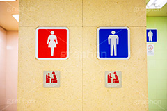 トイレ,お手洗,入口,便所,洋式,清潔,看板,標示,男女,マーク,パステル,toilet,pastel,フルサイズ撮影