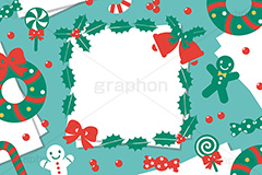 クリスマスカード,クリスマス,カード,冬,オーナメント,デコレーション,イラスト,クリスマスカード,ポップ,マーク,レター,手紙,メッセージ,用紙,ジンジャーマン,クッキー,柊,ヒイラギ,リボン,ベル,リース,お菓子,キャンディ,飴,フレーム,frame,cookie,ribbon,candy,letter,message,CHRISTMAS,Xmas,ornament,card,POP