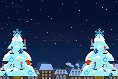 スノータウン,雪国,雪だるま,クリスマスツリー,クリスマスタウン,クリスマス,背景,冬,雪,ツリー,結晶,雪の結晶,家,町,煙突,靴下,くつした,キャンドル,フレーム,イラスト,illustration,frame,CHRISTMAS,snow,tree