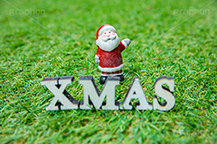 XMAS,サンタの森,サンタ,サンタクロース,クリスマスオーナメント,クリスマス,冬,おもちゃ,玩具,芝,芝生,present,CHRISTMAS,toy,ornament,フルサイズ撮影