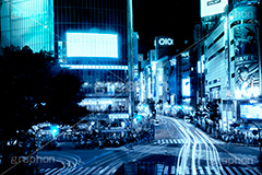 渋谷,ブルーナイト,サイバー,近未来,不思議,夜,夜景,ネオン,サイバーパンク,neon