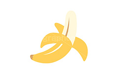 皮のむけたバナナ,バナナ,フルーツ,皮,イラスト,挿絵,挿し絵,illustration,banana