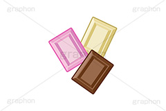 いろんな味のチョコレート,チョコレート,チョコ,ホワイトチョコ,ストロベリー,板チョコ,お菓子,菓子,スイーツ,おやつ,イラスト,ポップ,可愛い,かわいい,カワイイ,挿絵,挿し絵,illustration,POP,chocolate
