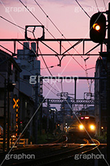 夕焼けの西武新宿線,西武新宿,夕方の,電車,鉄道,でんしゃ,電車/鉄道,train